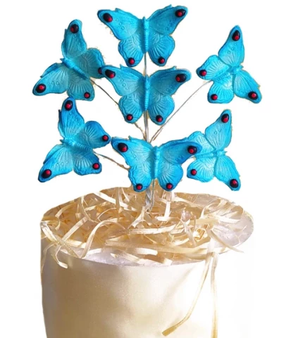 Набор сахарных топперов Бабочки голубые