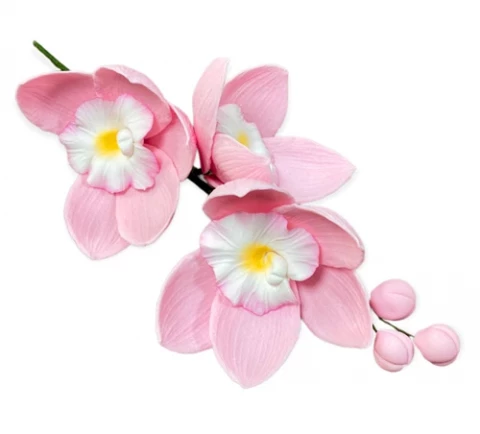 Цукрова прикраса Гілочка орхідеї рожева