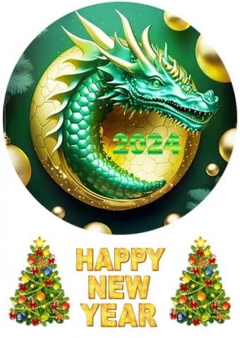Вафельная картинка Зеленый дракон