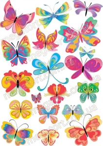 Вафельная картинка "Бабочки веселые №25"