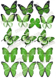 Вафельная картинка "Бабочки салатовые №43"