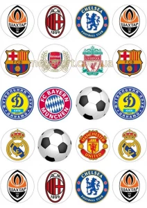 Вафельная картинка "Футбол эмблемы клубов  №21"