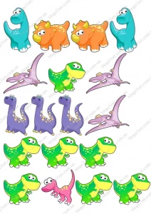 Вафельна картинка для топерів та пряників Динозаврики 2