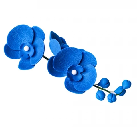 Сахарное украшение Веточка орхидеи синяя