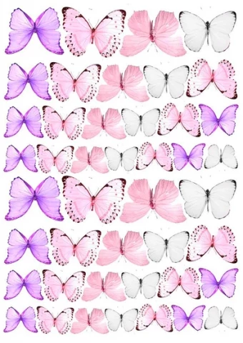 Вафельная картинка "Бабочки яркие №55"