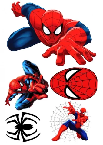 Вафельная картинка для топперов и пряников Человек паук