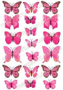 Вафельная картинка "Бабочки розовые №75"