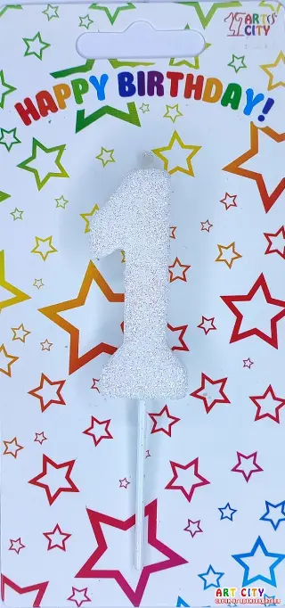 Свічка цифра біла