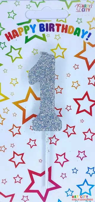 Свічка цифра срібло