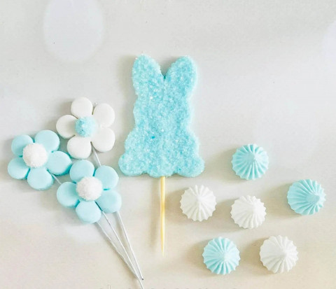 Цукрова прикраса "Зайчик блакитний"