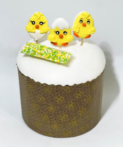 Цукрова прикраса "курчатка з посипкою"