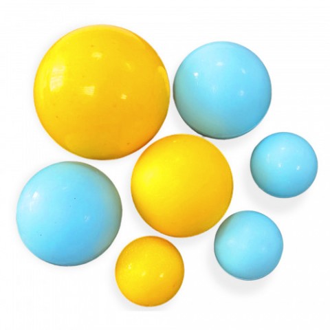 Шоколадные сферы Желто-голубые (7шт)