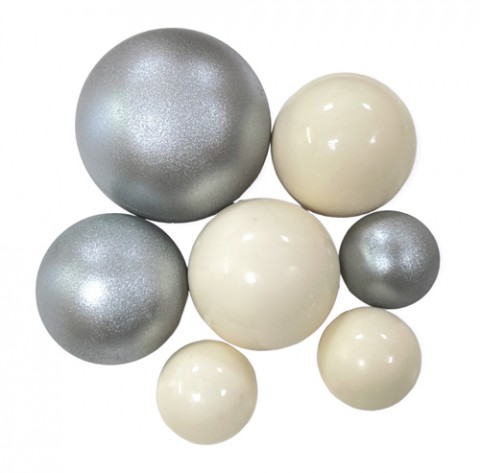 Шоколадные сферы Бело-серебряные (7шт)