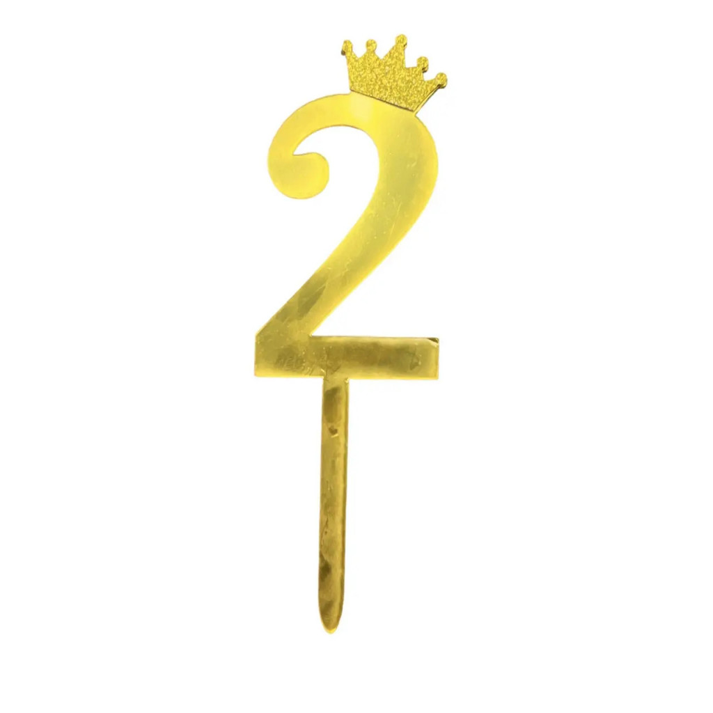 Дзеркальний топер цифра 2 золото