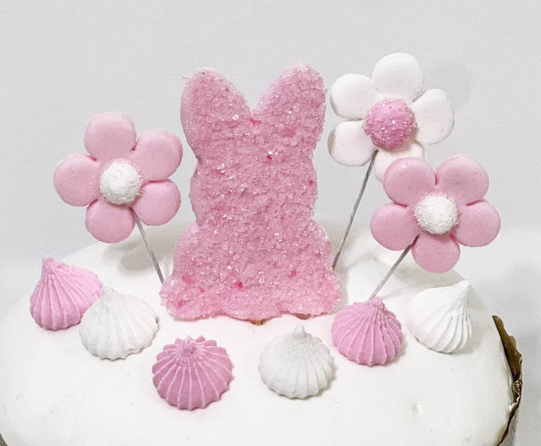 Цукрова прикраса "Зайчик рожевий"