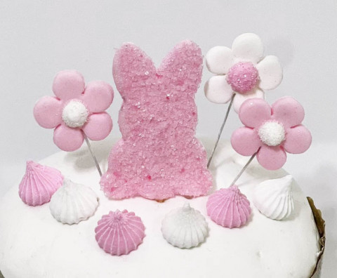 Цукрова прикраса "Зайчик рожевий"