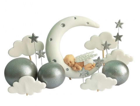 Набор сахарных топперов Сладких снов серебро премиум