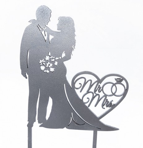 Топпер "Молодожены" ДВП черный