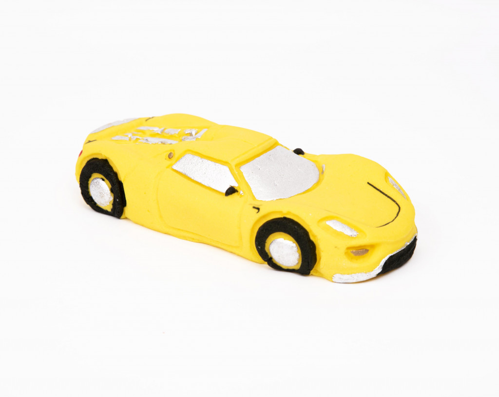 Сахарное украшение машина желтая