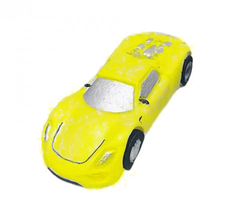 Сахарное украшение машина желтая