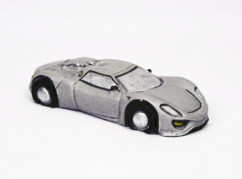 Сахарное украшение машина серебряная