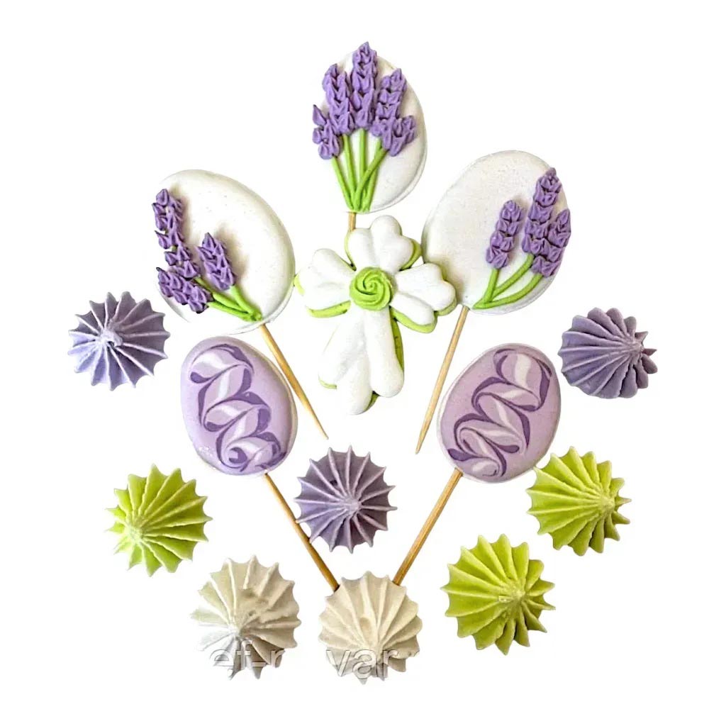 Цукрова прикраса "Пасхальний лавандовий"
