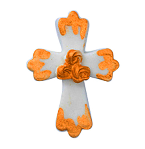 Сахарное украшение Крестик белый №3