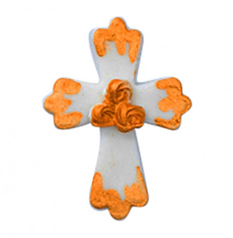 Сахарное украшение Крестик белый №3