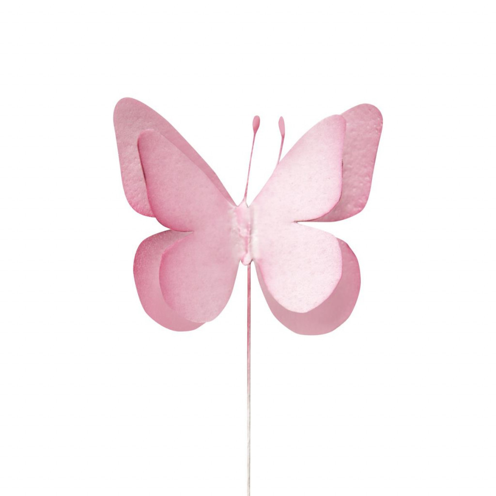 Вафельний метелик рожевий d-6см