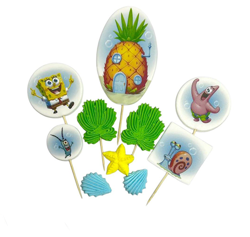 Набор топперов Губка Боб сладо