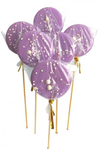 Леденец из сахара лаванда с посыпкой (не прозрачный) 1шт