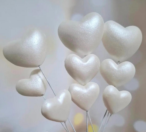 Набір цукрових топерів Сердечка білі
