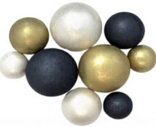 Шоколадные сферы Черно-бело-золотые (9шт)