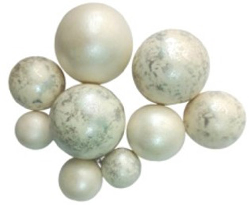 Шоколадные сферы Белый перламутр и белый мрамор (9шт)