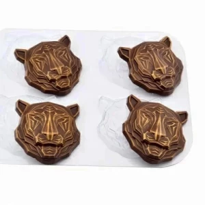 Пластиковая форма для шоколада "Тигр" 4шт