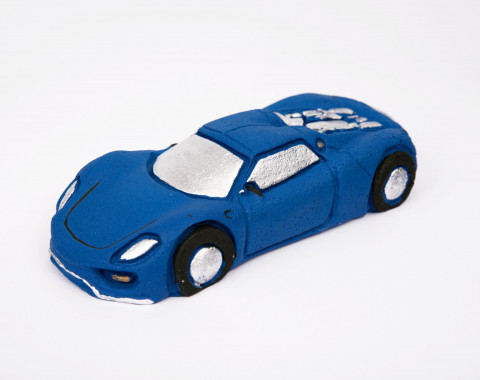 Сахарное украшение машина синяя