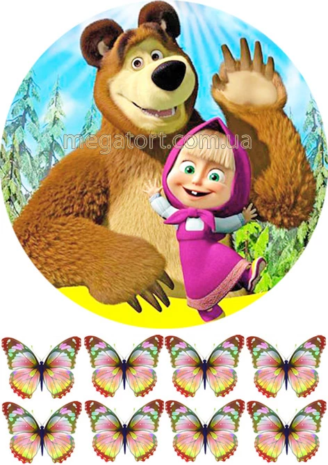 Вафельна картинка "Маша та ведмідь №3"