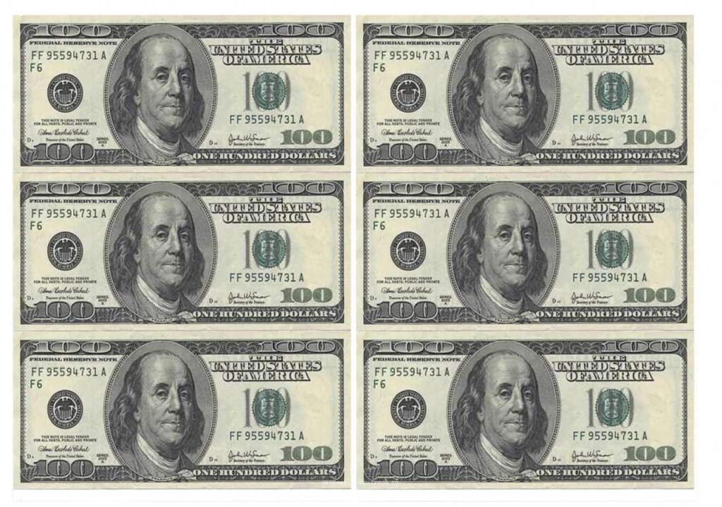 Вафельная картинка "Доллары №5"