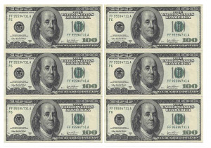 Вафельная картинка "Доллары №5"