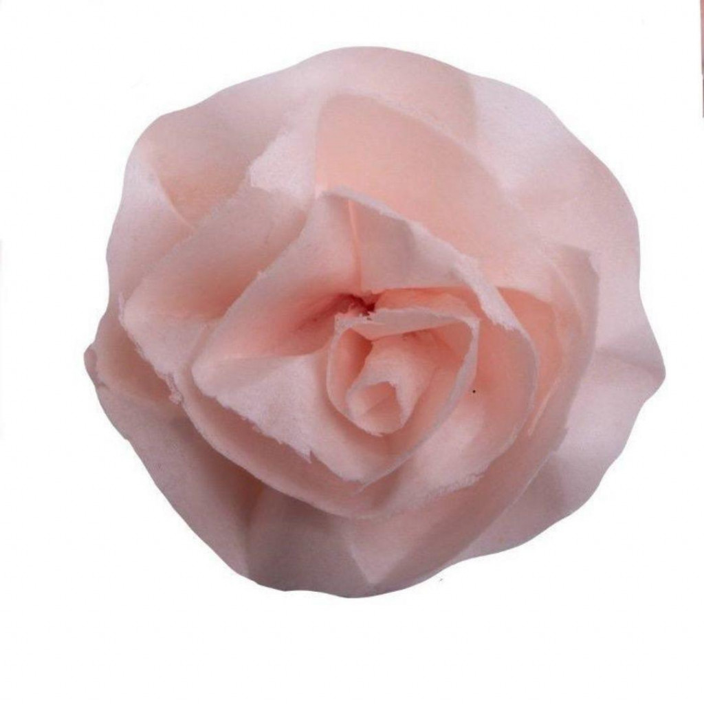 Вафельный цветок Роза чайная персиковая d-7см