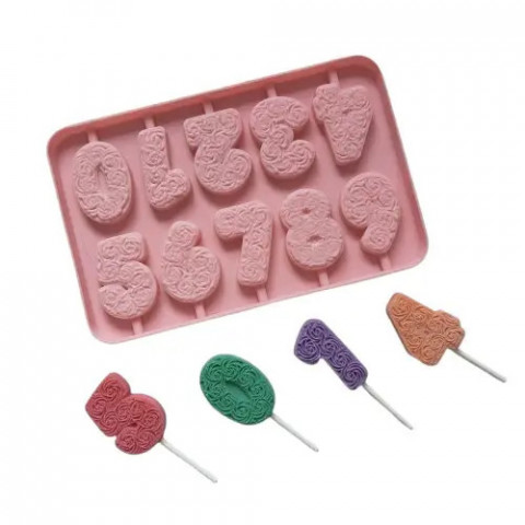 Силиконовая форма для леденцов Цифры