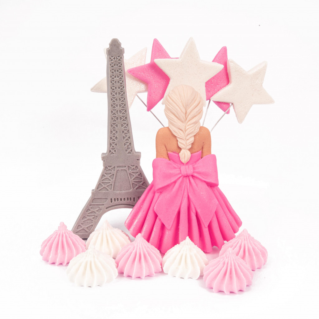 Набор сахарных украшений Девушка в розовом