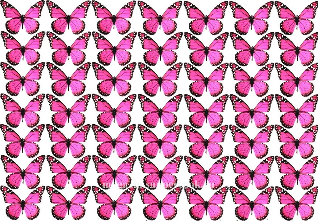 Вафельная картинка "Бабочки розовые №4"