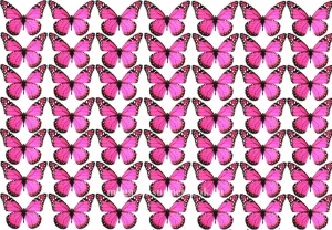 Вафельная картинка "Бабочки розовые №4"