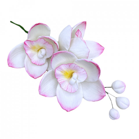 Сахарное украшение Веточка орхидеи тонированная розовая