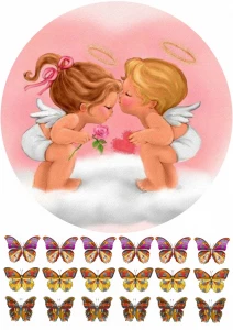 Вафельная картинка "Два ангелочка"