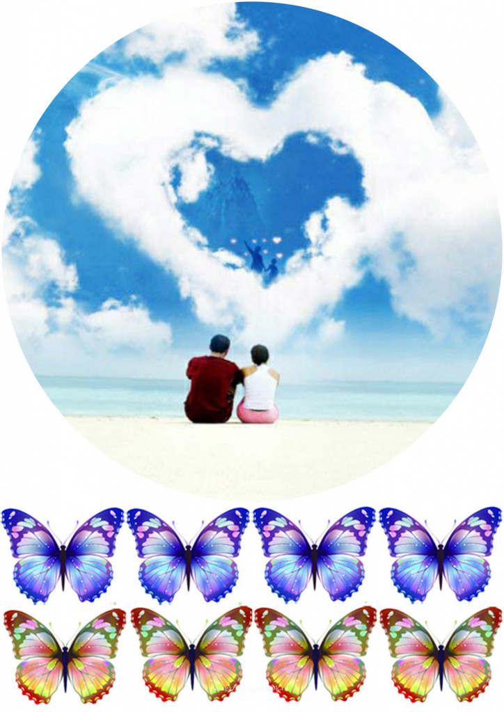 Вафельная картинка "Влюбленная пара"