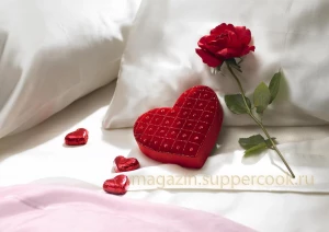 Вафельная картинка "Роза и сердца"