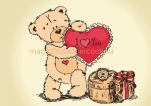 Вафельна картинка "Тедді з серцем"