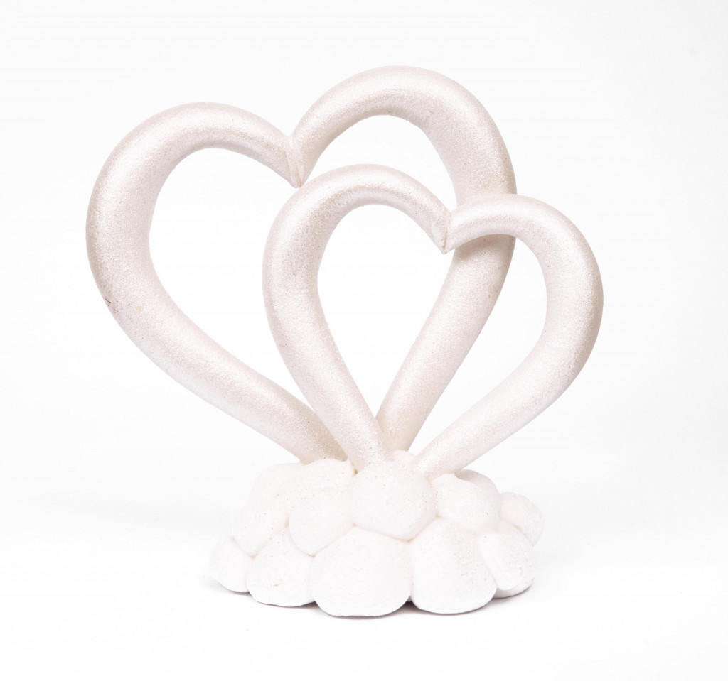 Цукрова прикраса Весільні серця перламутр